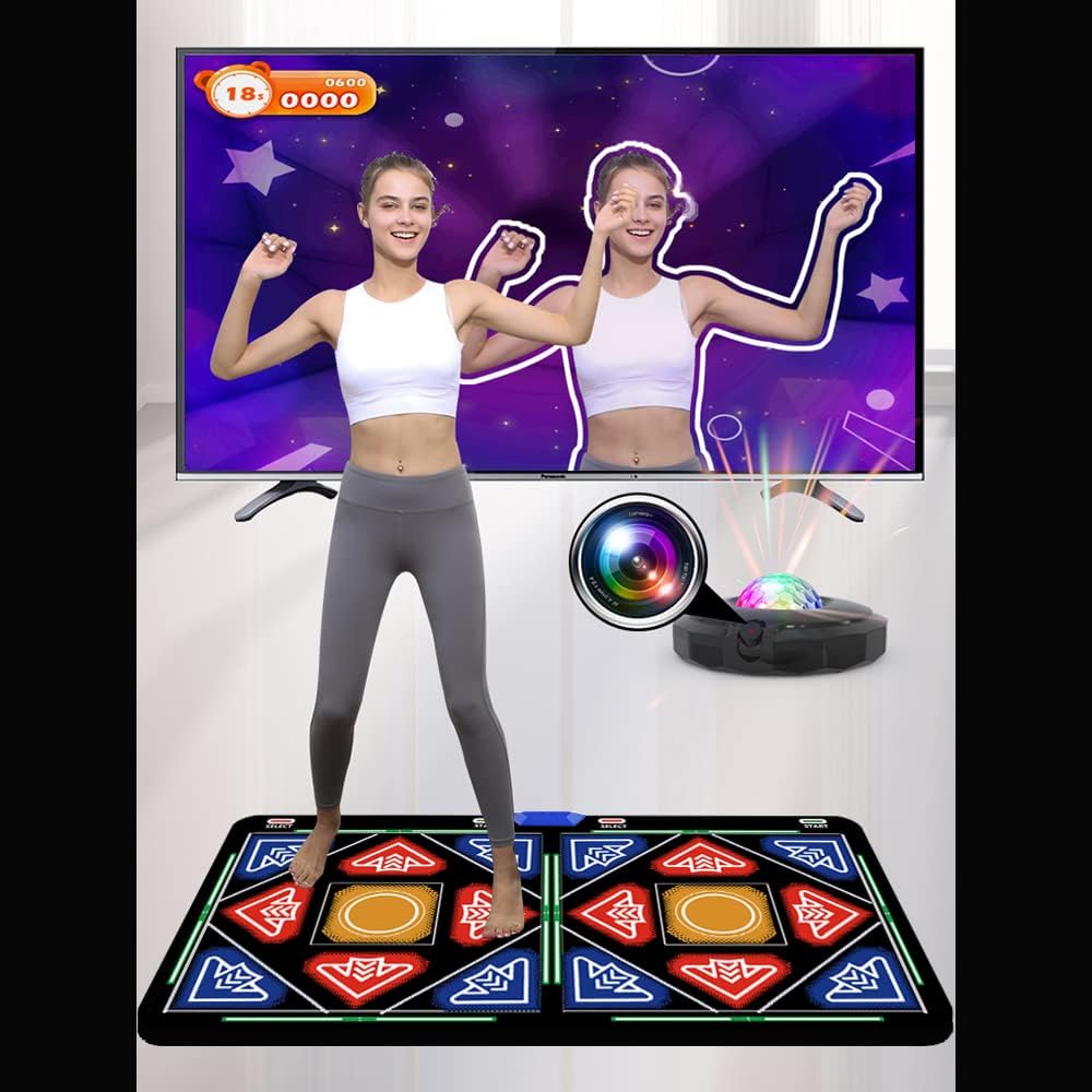Single/Double HDMI Musical Electronic Dance mat with a Camera, a 64G Large Memory Card, Including 1030 Games,650 Songs, 81 Music Videos,Suitable for TV use,a Luxurious Gift for Boys and Girls