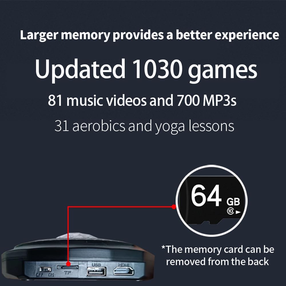 HDMI Musical Electronic Dance Mats with Camera,64G Memory Card,It Features 1030 Games、700 Songs and 81 MV,Double User Fitness Dance Pad Dancing Mat for Kids & Adults, Gift for Boys & Girls
