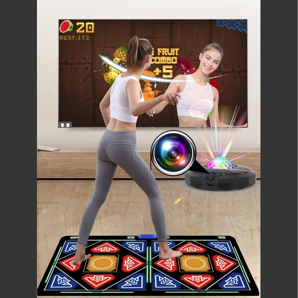 Single/Double HDMI Musical Electronic Dance mat with a Camera, a 64G Large Memory Card, Including 1030 Games,650 Songs, 81 Music Videos,Suitable for TV use,a Luxurious Gift for Boys and Girls