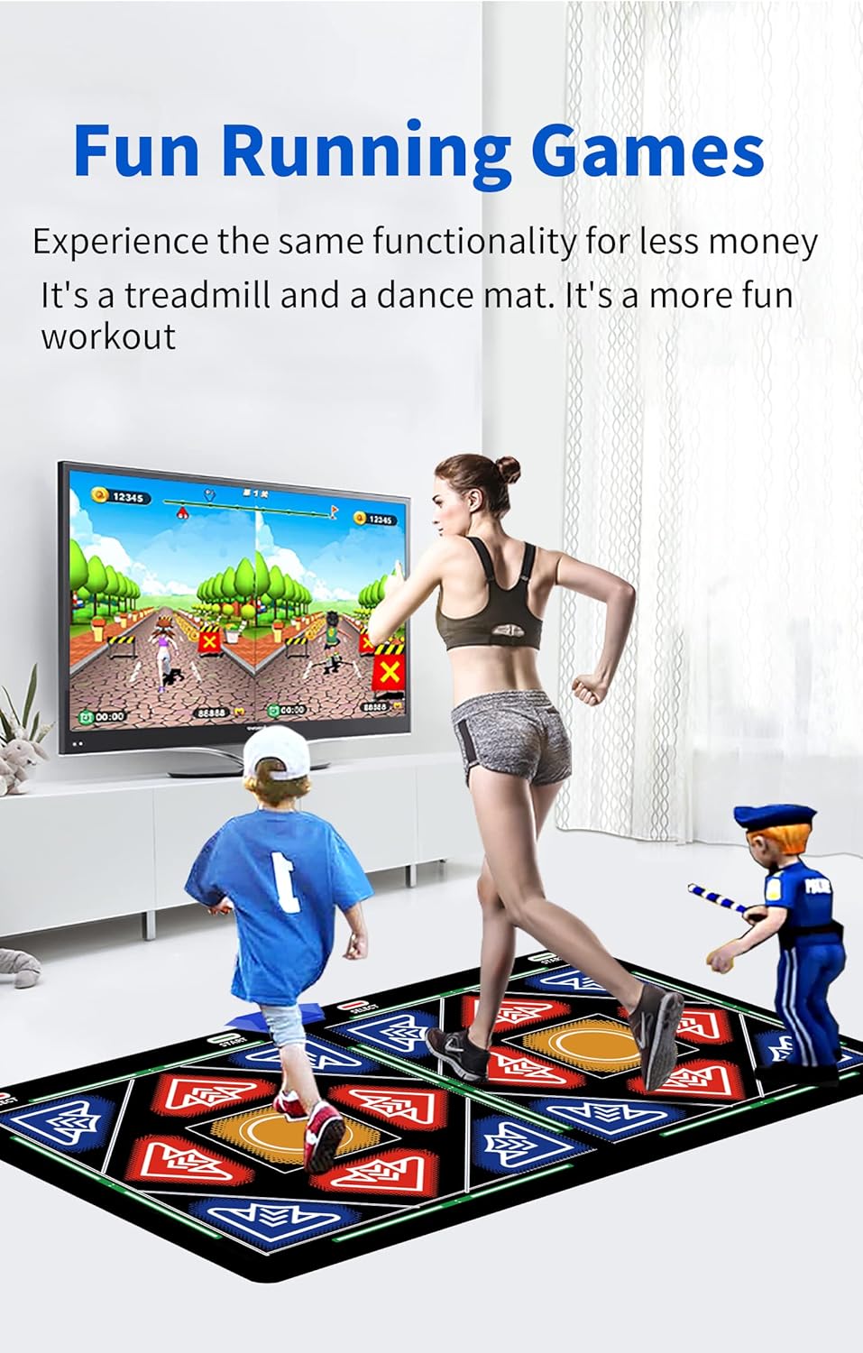 HDMI Musical Electronic Dance Mats with Camera,64G Memory Card,It Features 1030 Games、700 Songs and 81 MV,Double User Fitness Dance Pad Dancing Mat for Kids & Adults, Gift for Boys & Girls