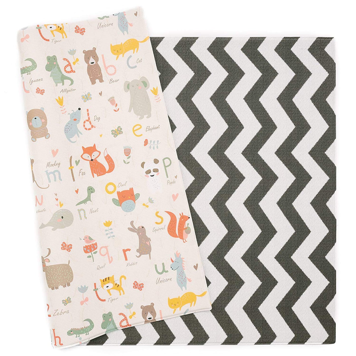 Baby Care Play Mat (Large, Playful - Zoo Town) 82'' x 55'' Original One-Piece Reversible Rollable Waterproof Play Mat for Infants, Babies, Toddler, and Kids