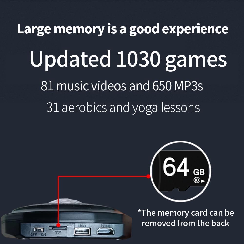 Single/Double HDMI Musical Electronic Dance mat with a Camera, a 64G Large Memory Card, Including 1030 Games,650 Songs, 81 Music Videos,Suitable for TV use,a Luxurious Gift for Boys and Girls