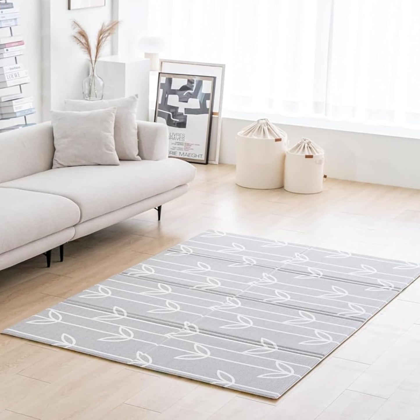 Baby Care Play Mat (Large, Playful - Zoo Town) 82'' x 55'' Original One-Piece Reversible Rollable Waterproof Play Mat for Infants, Babies, Toddler, and Kids