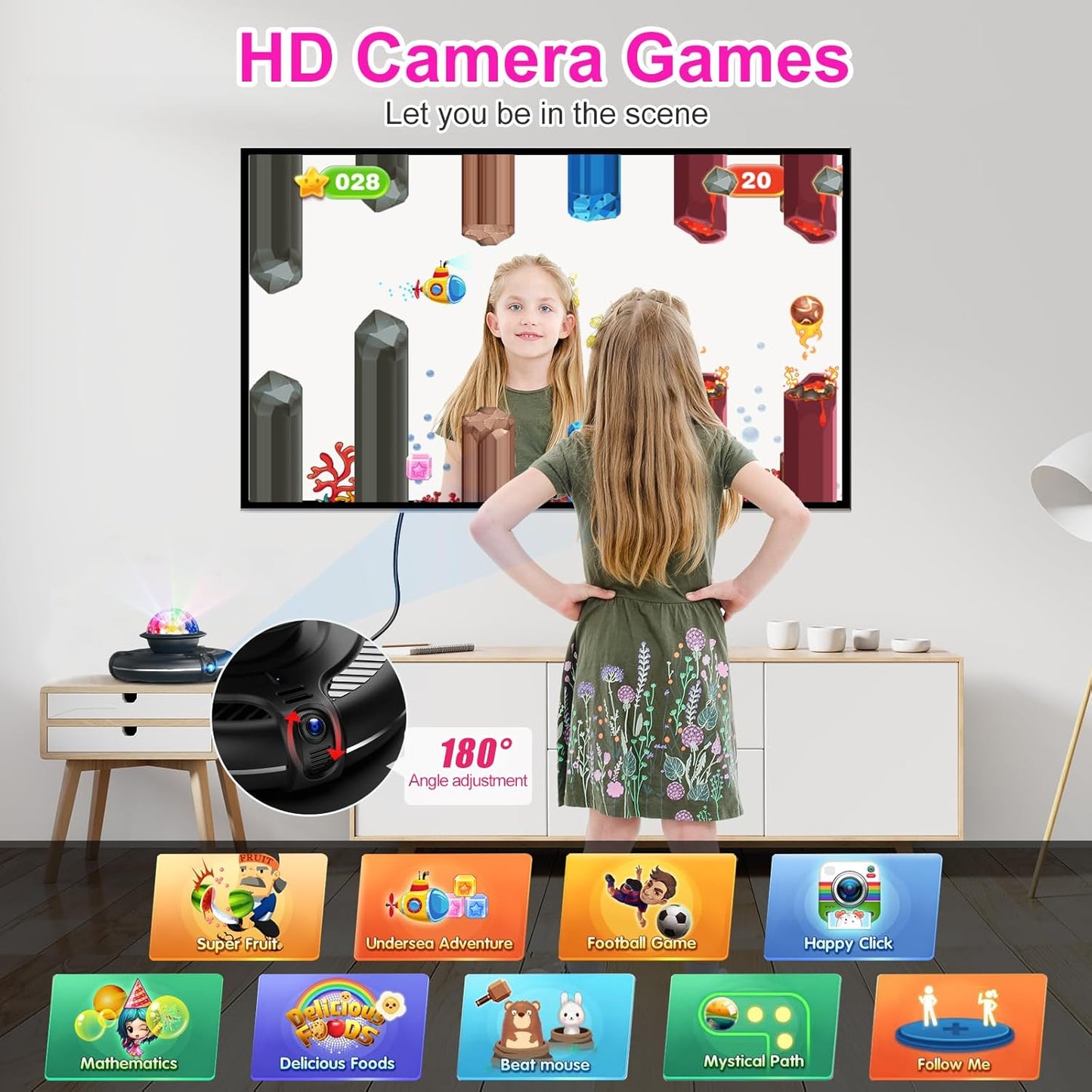 FWFX Dance Mat for Adults and Kids, Double User Wireless Dance Pad Game for TV, Plug and Play Electronic Dance Mats with Smart Camera, Exercise Dancing Mat for Family Games, Xmas Birthday Gifts Ideas