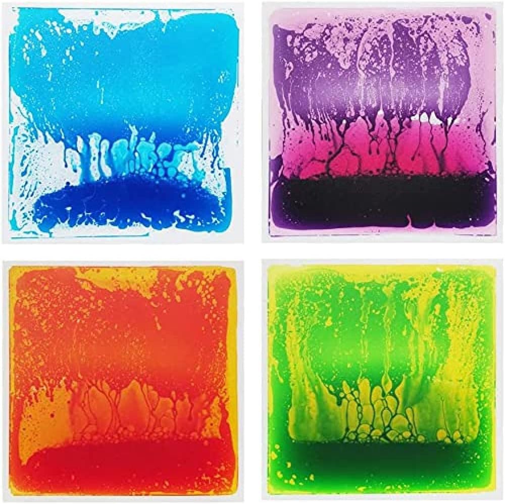 Art3d 10-Tile Sensory Room Tiles Multi-Color Liquid Encased Floor Playmat Kids Play Floor Tiles, 19.7" Large Tile 27 Sq.Ft