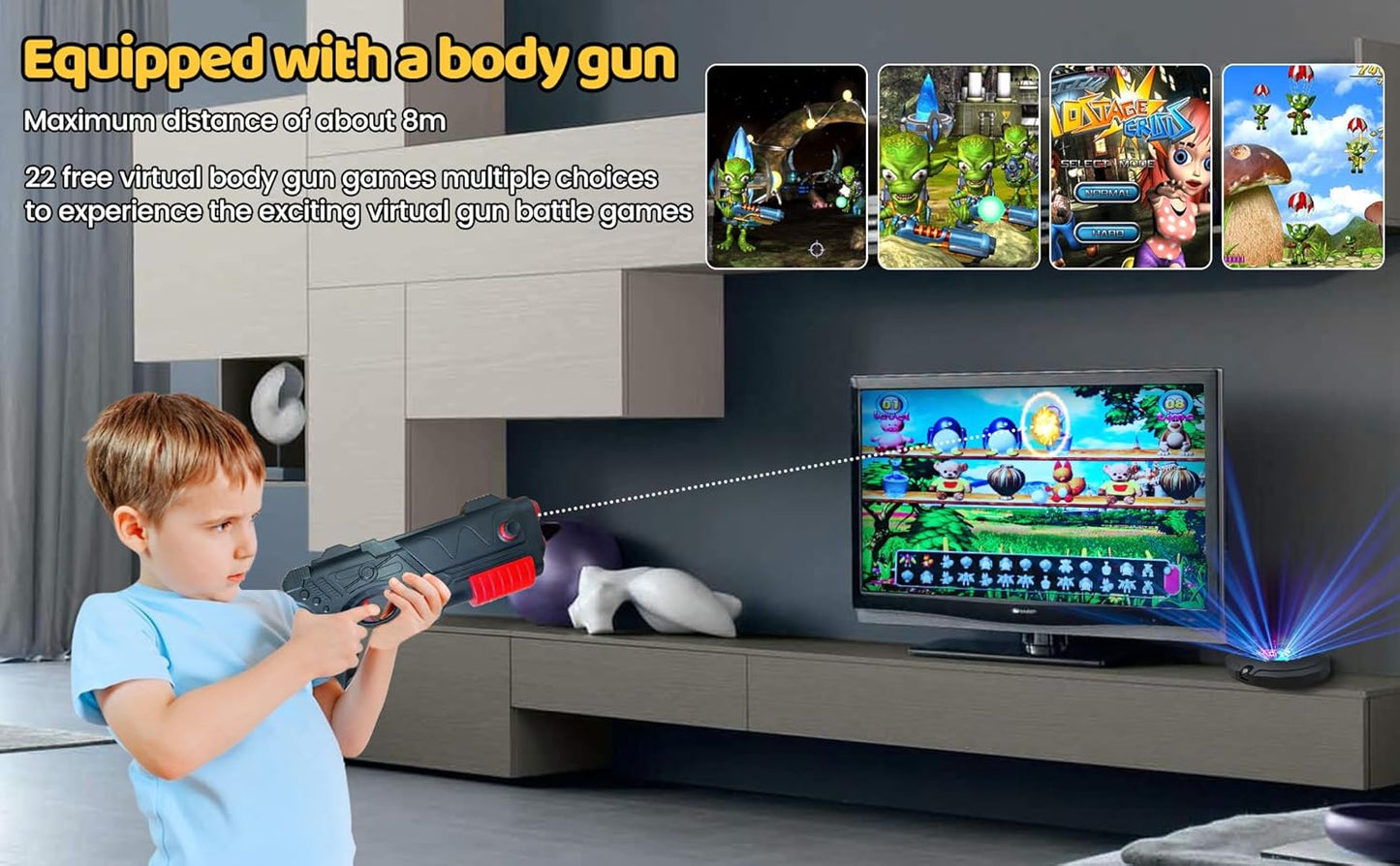 HDMI Dance Mat with Motion-Sensing Gun, 64GB Music & Game Console, 885 Songs, 1022 Interactive Games, 81 MTVs, Flannel Dance Pad for Kids, Music Toy & Gift for 3–14 Year Olds