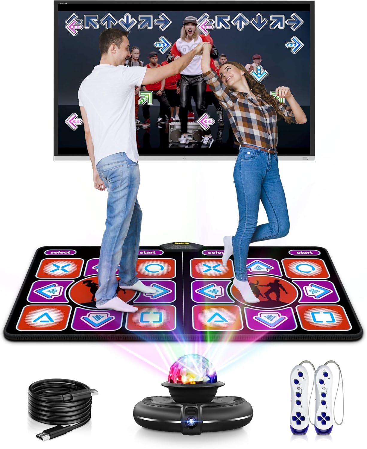 Dance Mat - Wireless Electronic Dance Mat for TV with Camera, Non-Slip Exercise Dance Pad with Yoga Mode for Kids & Adults, Family-Friendly Game Mat Toy Gift for Girls & Boys (Purple)