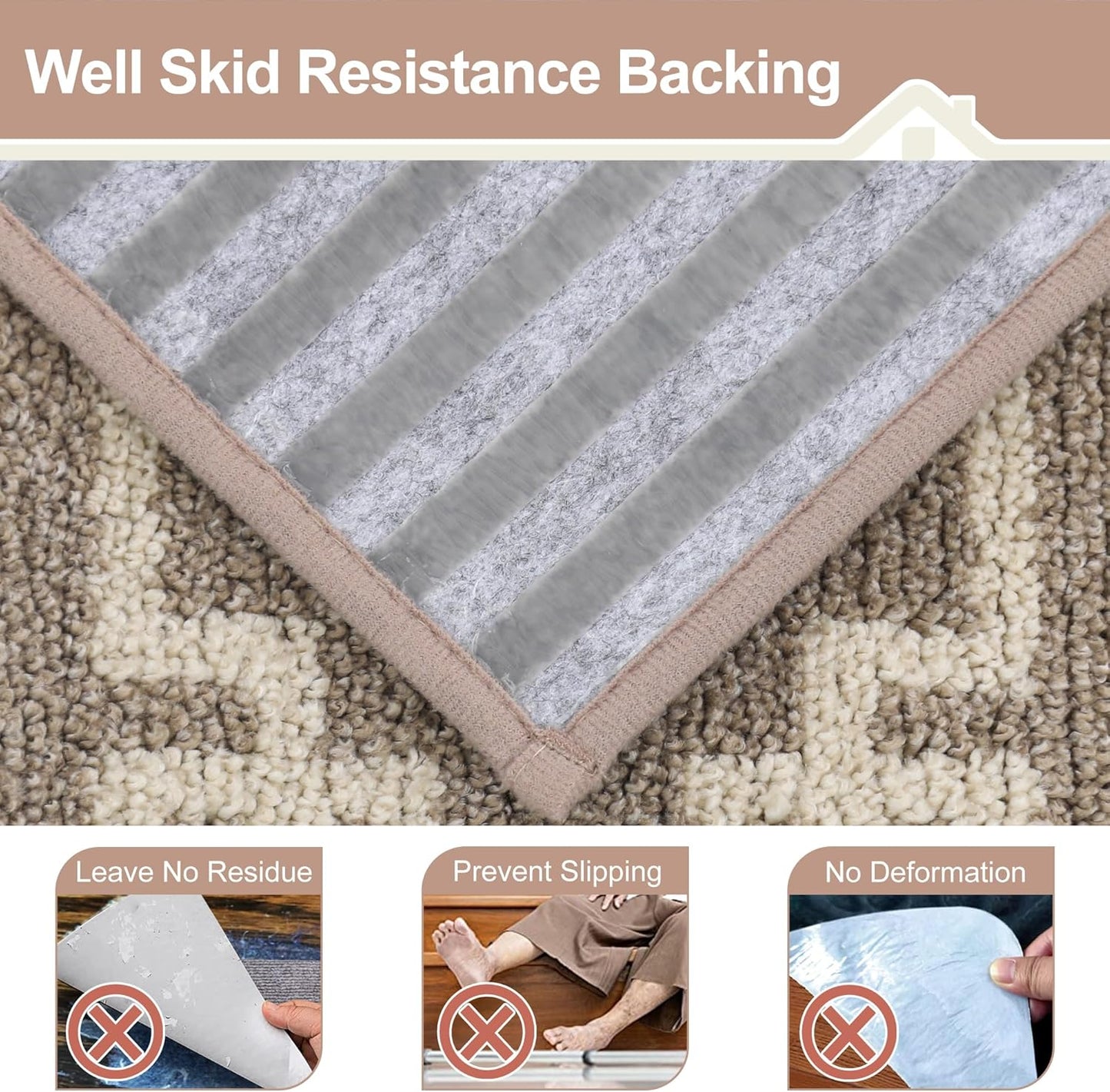 BEQHAUSE Stair Treads for Wooden Steps Non Slip Washable Carpet Stair Treads with Reusable Residue Free Backing Soft Polyester Stair Rugs Indoor for Kids Elders and Dogs, 15pcs,Taupe