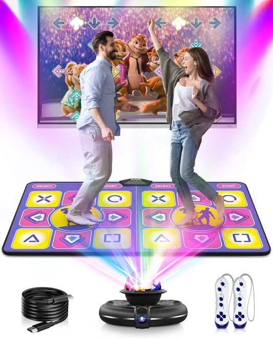 Dance Mat - Wireless Electronic Dance Mat for TV with Camera, Non-Slip Exercise Dance Pad with Yoga Mode for Kids & Adults, Family-Friendly Game Mat Toy Gift for Girls & Boys (Purple)