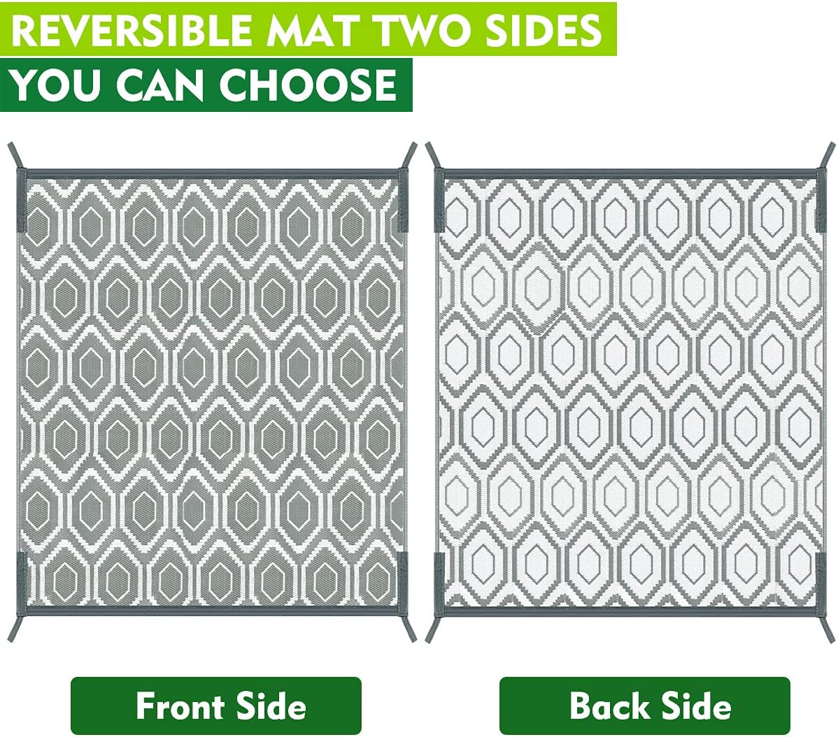 Outdoor Camping Rugs, Rug Patios Clearance Plastic Straw Rug Weatherproof Reversible Mats, Large Floor Mat for Outdoors, RV, Patio, Backyard, Deck, Picnic, Beach, Trailer, Camping