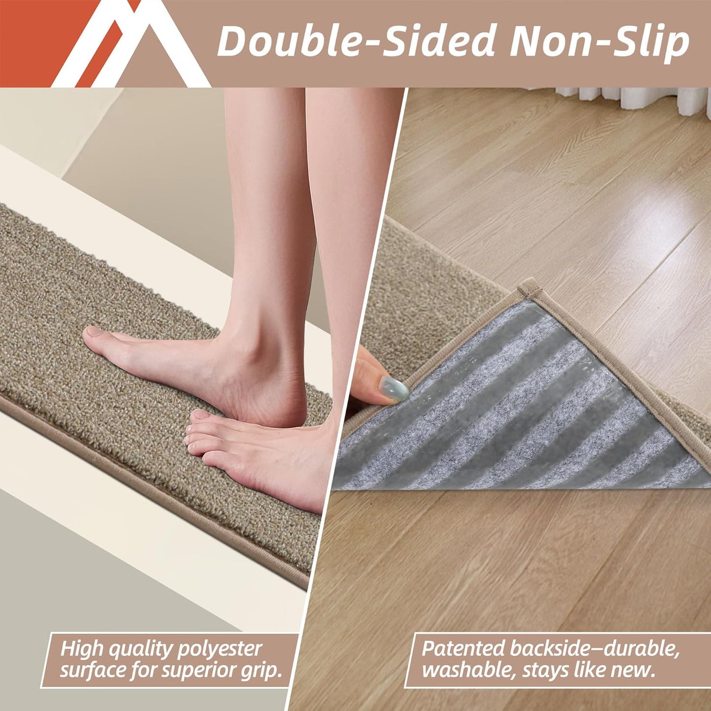 COSY HOMEER Stair Treads Non-Slip Carpet Stair Treads for Wooden Steps, Indoor Stair-Runner Rugs for Kids Elders & Pets 28"x9" (15Pc, Beige)