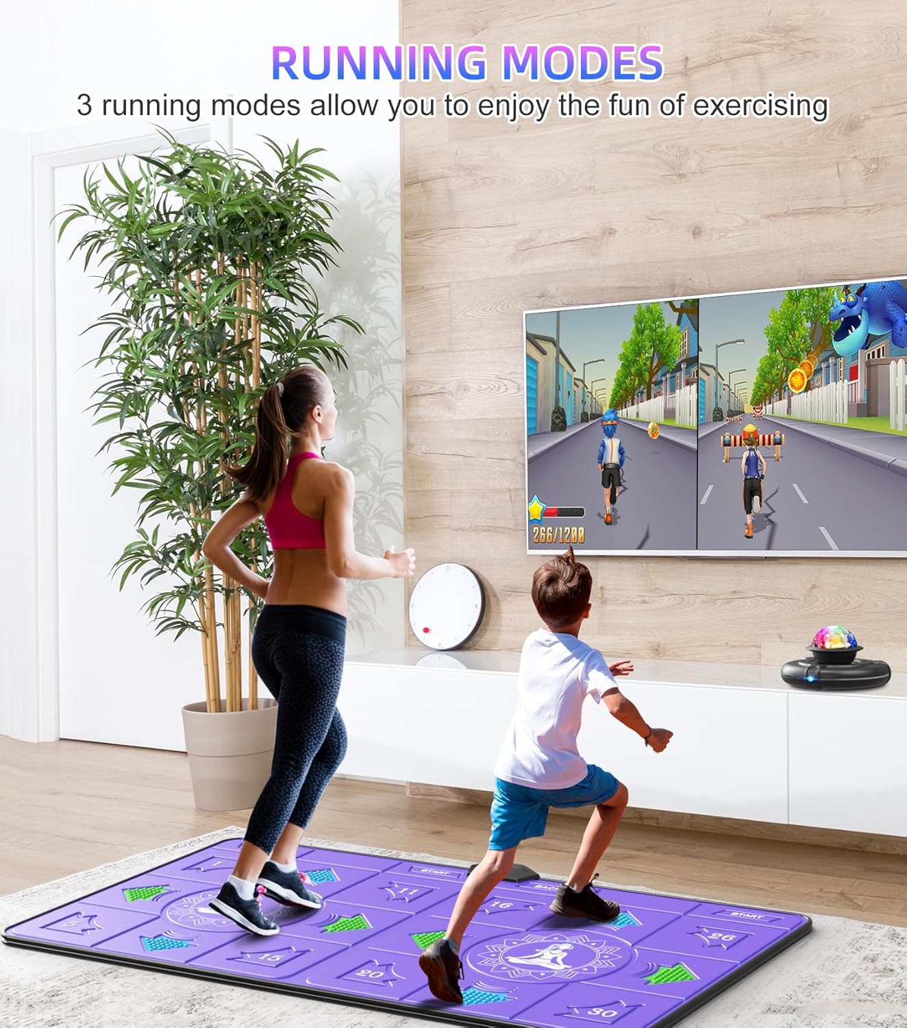 FWFX Electronic Dance Mats - Exercise Dance Pad Game for TV, Double Dancing Game for Kids and Adults, Wireless Musical Dancing Mat, Xmas Birthday Toys Gifts for 5 6 7 8 9 10 11 12 Year Old Girls
