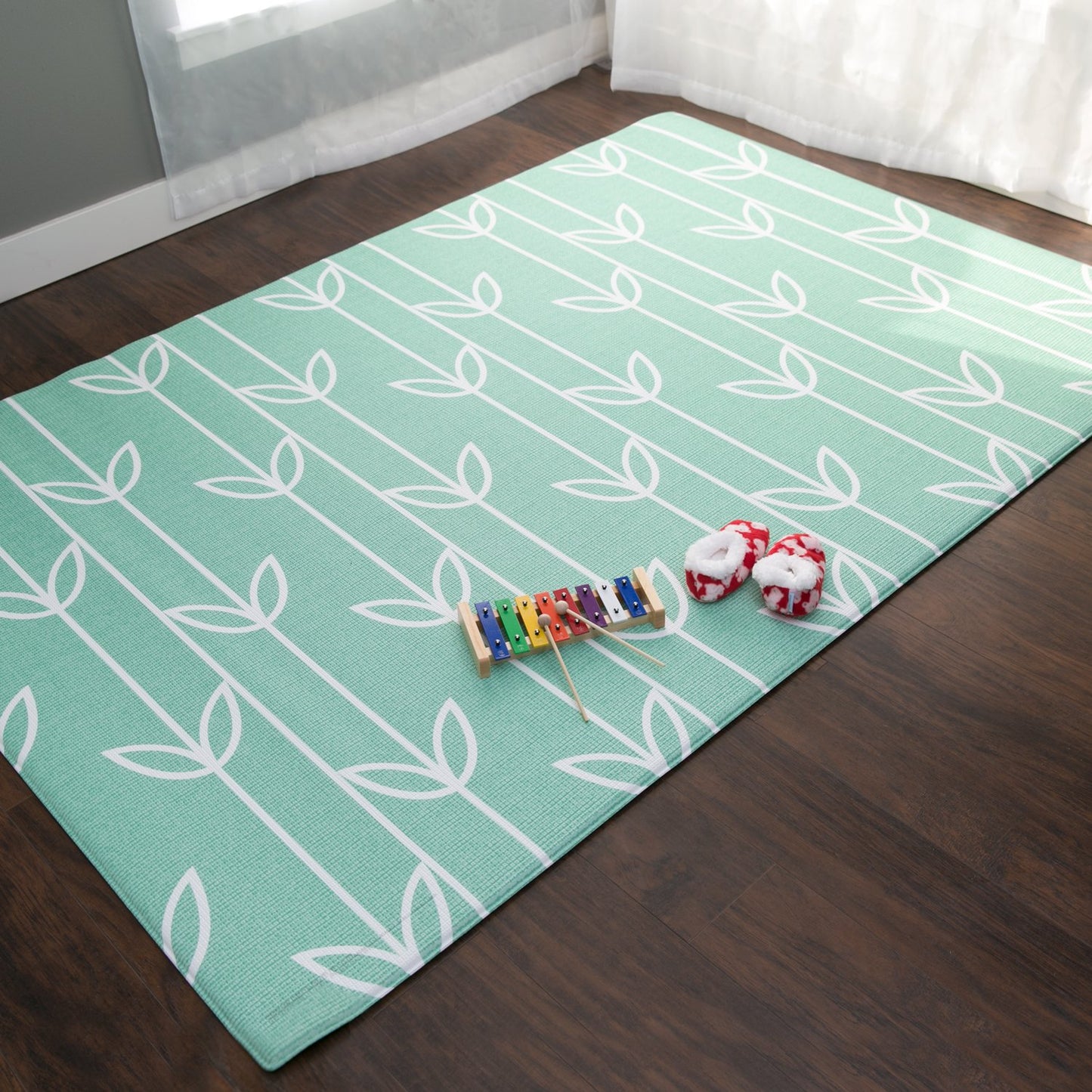Baby Care Play Mat (Large, Playful - Zoo Town) 82'' x 55'' Original One-Piece Reversible Rollable Waterproof Play Mat for Infants, Babies, Toddler, and Kids