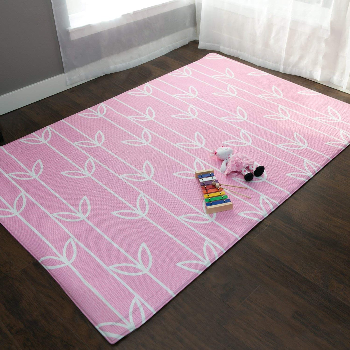Baby Care Play Mat (Large, Playful - Zoo Town) 82'' x 55'' Original One-Piece Reversible Rollable Waterproof Play Mat for Infants, Babies, Toddler, and Kids
