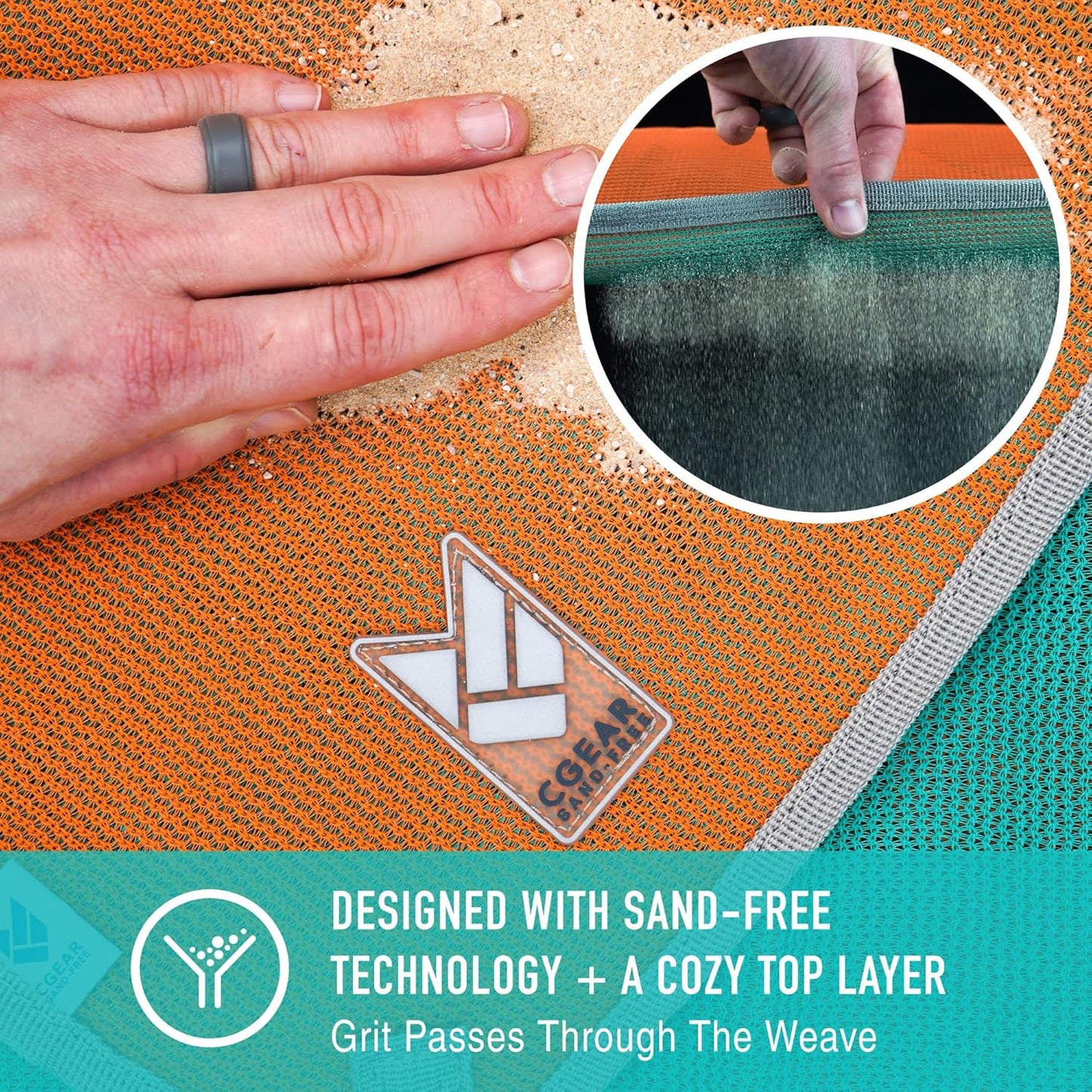 CGEAR RV Camping Mat, Sand Free Outdoor Reversible Rug for Campsite, Backyard, Patio, Deck, and Beach (Orange, 8' x 14')