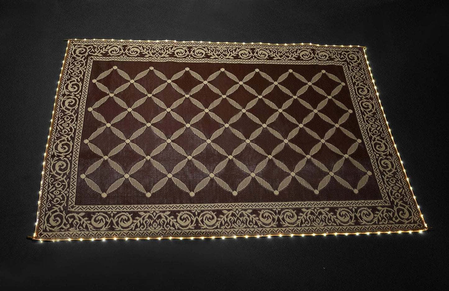 Stylish Camping 119127 9-feet by 12-feet Reversible Mat, Plastic Straw Rug, Large Floor Mat for Outdoors, RV, Patio, Backyard, Picnic, Beach, Camping (Brown/Beige)
